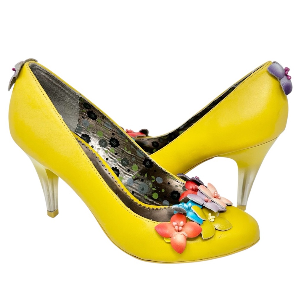 Poetic License *Licence yellow ‘Eyeconic’ shoes with flowers